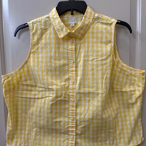 J.Crew Women's Sleeves Yellow Gingham size 3x top
